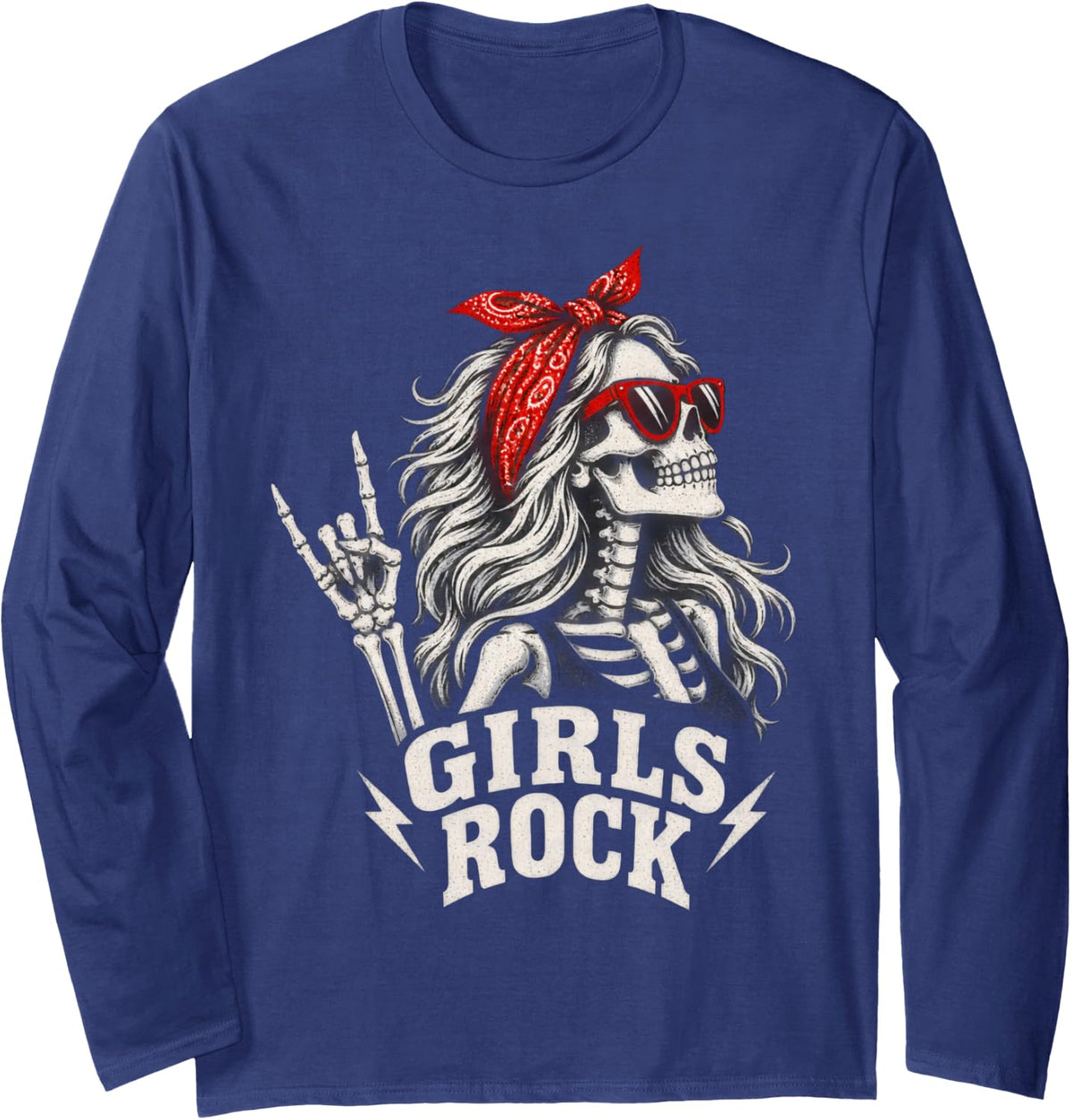 with Sunglasses Long Sleeve T-Shirt - Adult Unisex Navy Blue