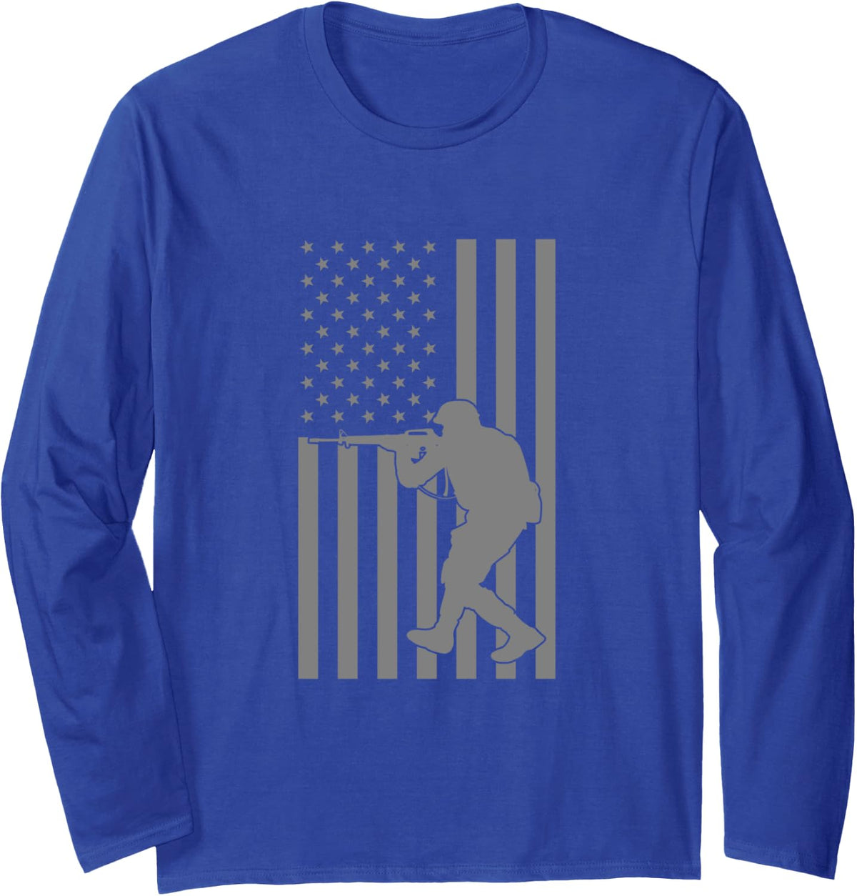 USA Flag Airsoft - American Flag Airsoft Long Sleeve T-Shirt - Adult Unisex Royal Blue