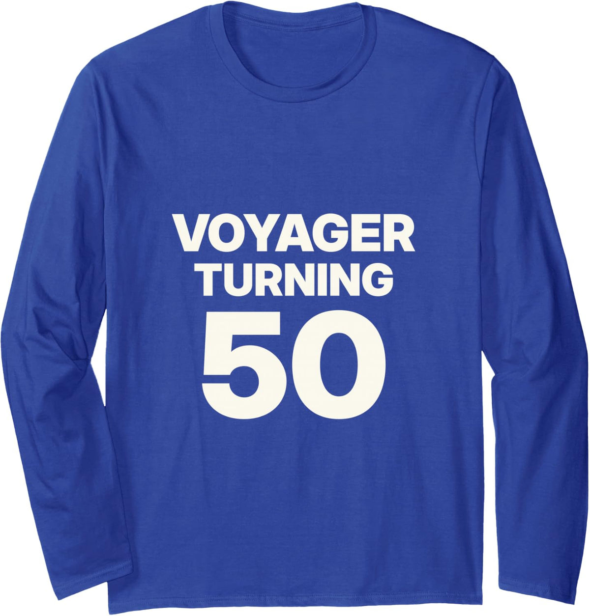 Voyager 50th Anniversary 1977-2027 Vintage Space Exploration Long Sleeve T-Shirt - Adult Unisex Royal Blue