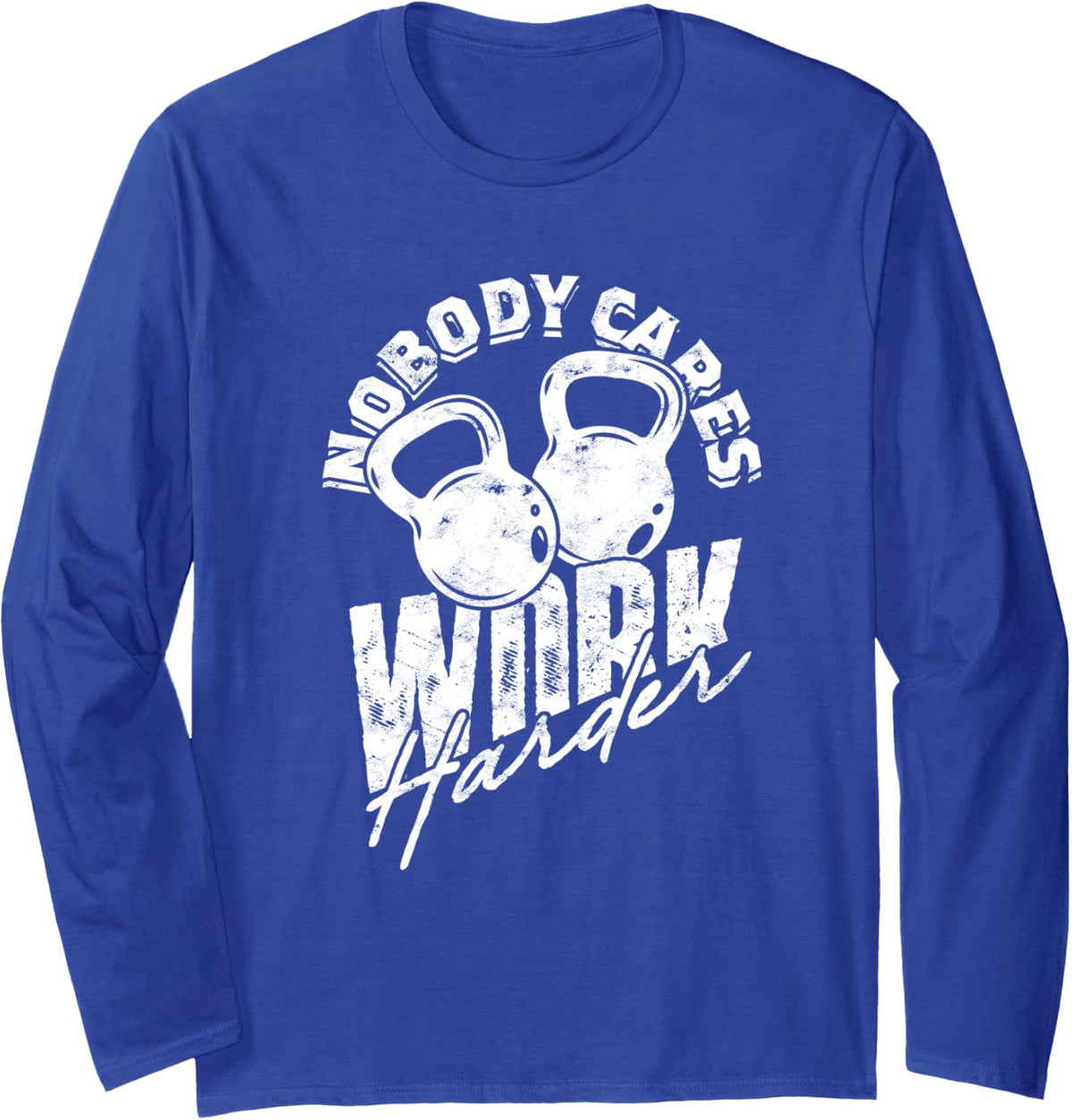 Kettlebell Workout Gym Kettlebell Long Sleeve T-Shirt - Adult Unisex Royal Blue