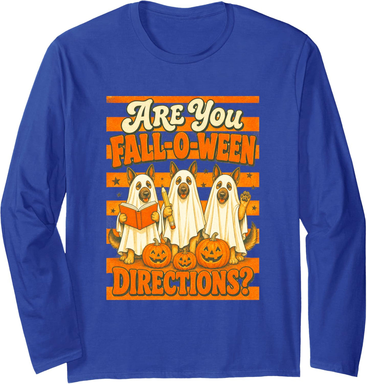 Halloween Long Sleeve T-Shirt - Adult Unisex Royal Blue
