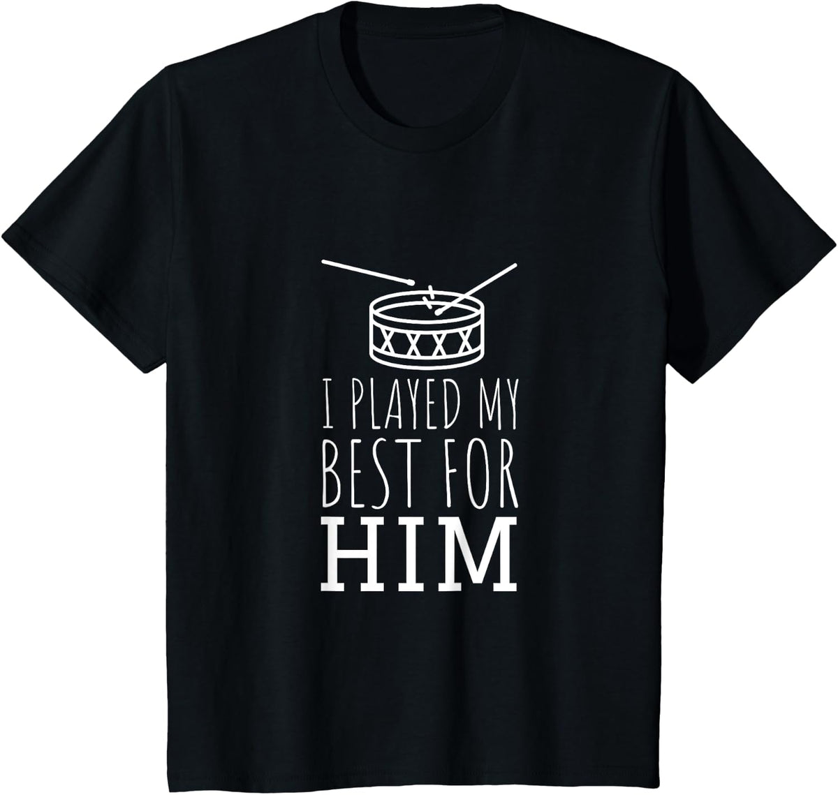 Lil' Drummer Boy Christmas T-Shirt I Played My Best For Him T-Shirt - Black