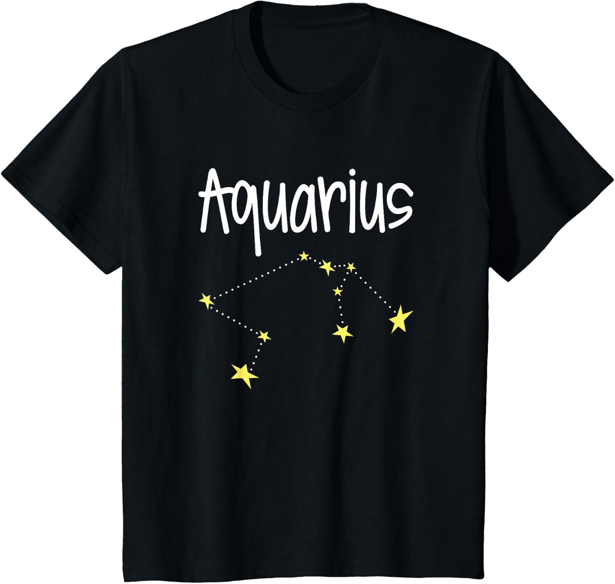 Aquarius Zodiac Sign Constellation February January Womens T-Shirt - Black