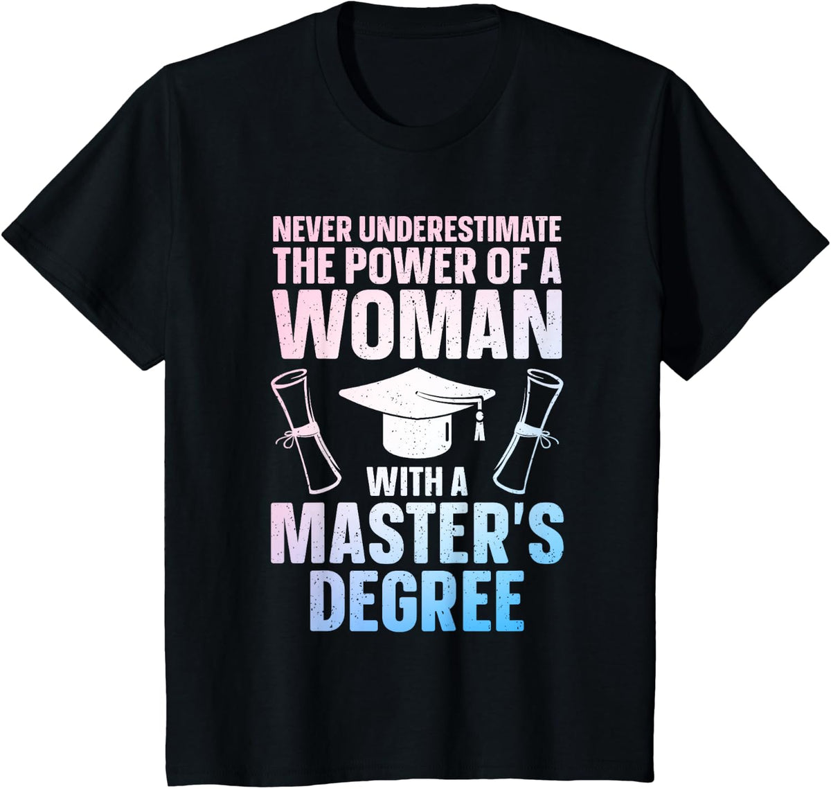 Masters Degree Graduation Art For Women Girls Masters Degree T-Shirt - Black