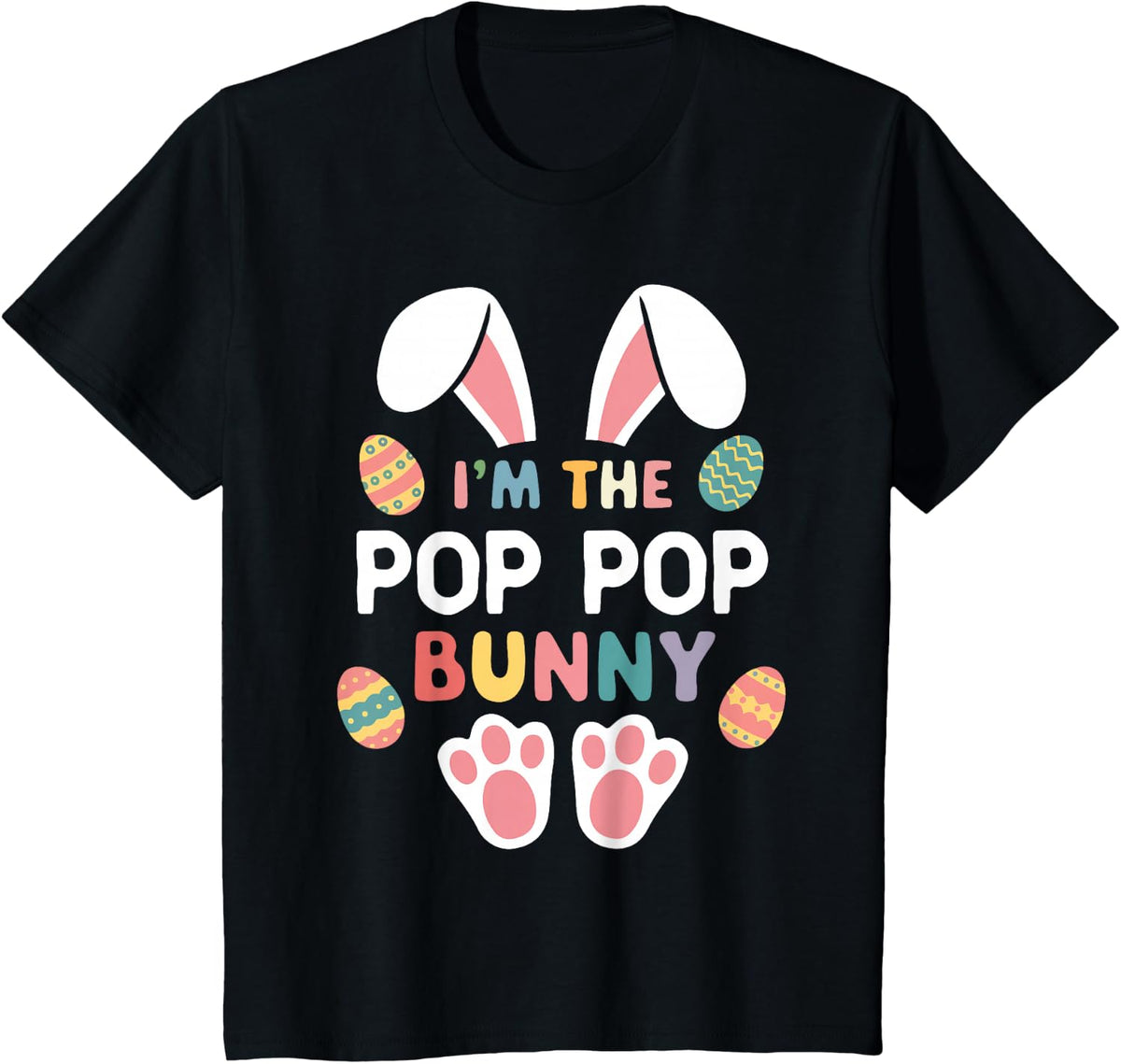 I'm The Pop-Pop Bunny Easter Matching Family PopPop T-Shirt - Black