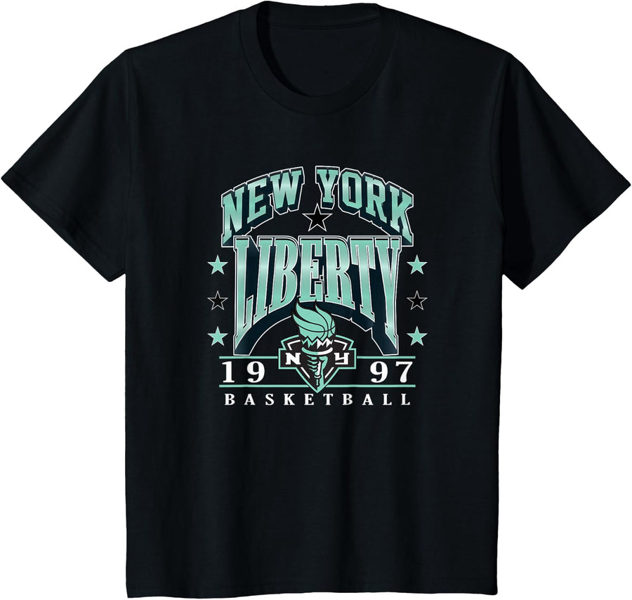 WNBA Official New York Liberty Shine On T-Shirt - Black