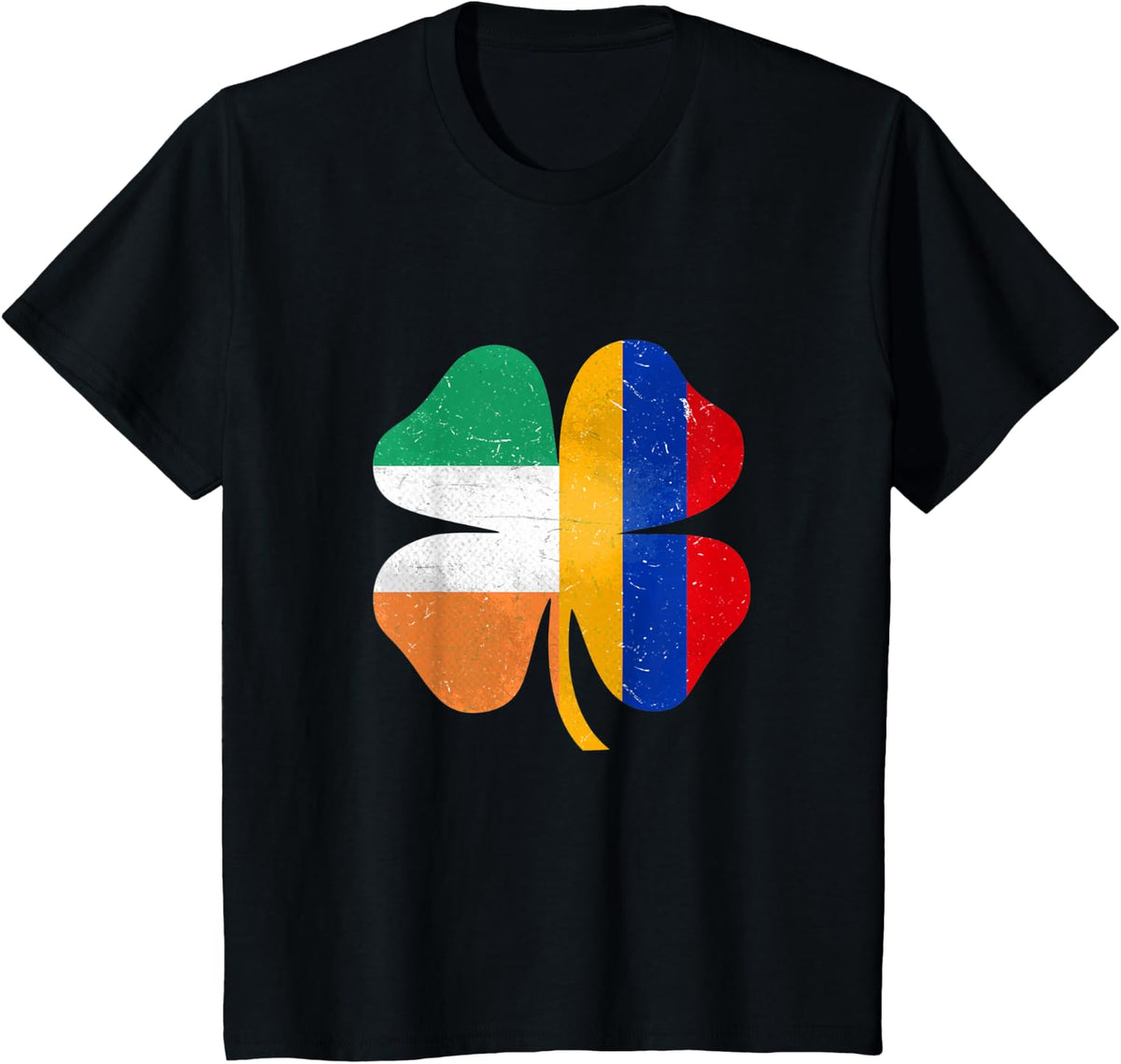 Armenian Irish Shamrock Armenia Ireland St. Patrick's Day T-Shirt - Black