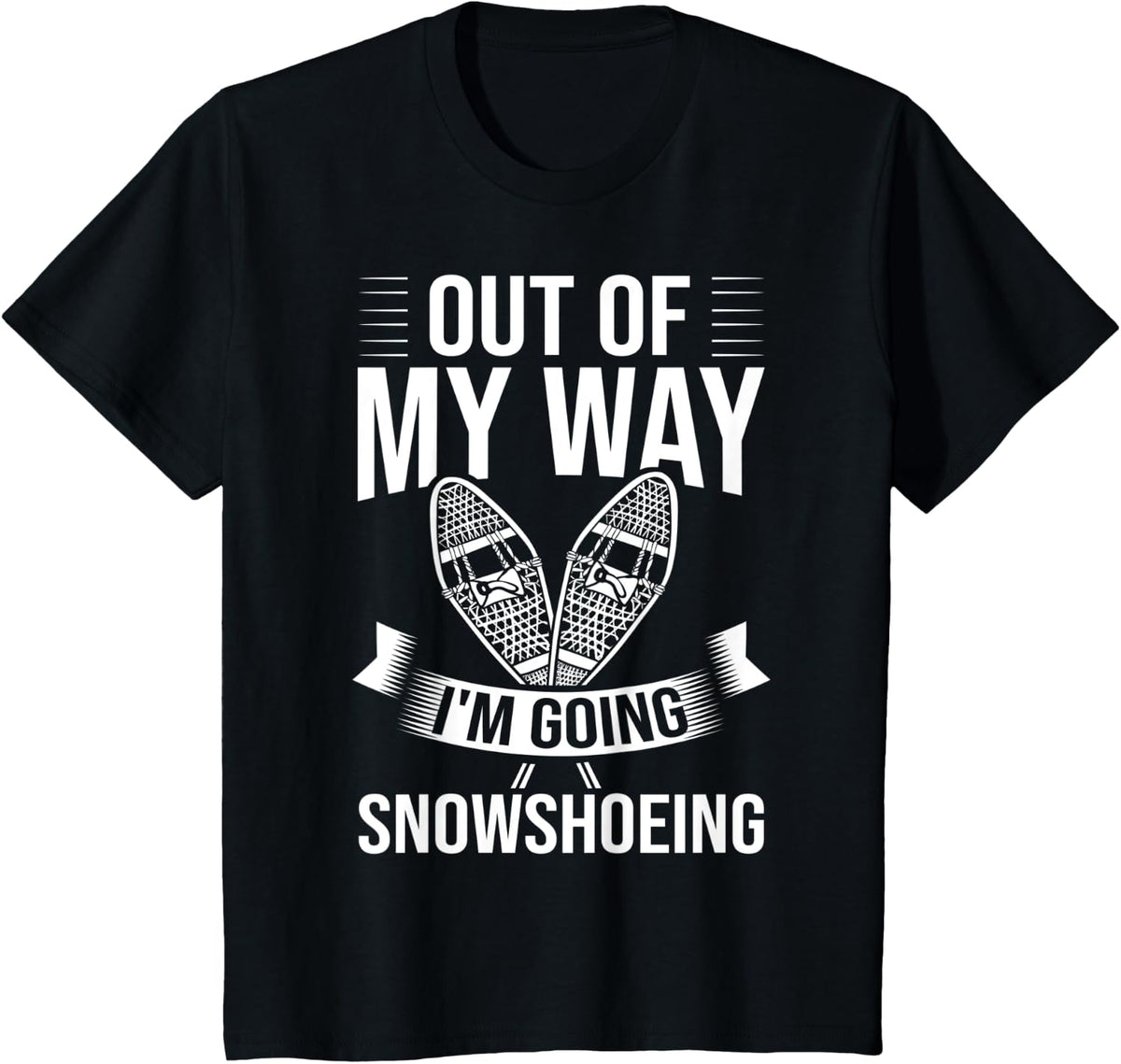 Snowshoeing Boots Snowshoes Hiking Shoes Trails T-Shirt - Black