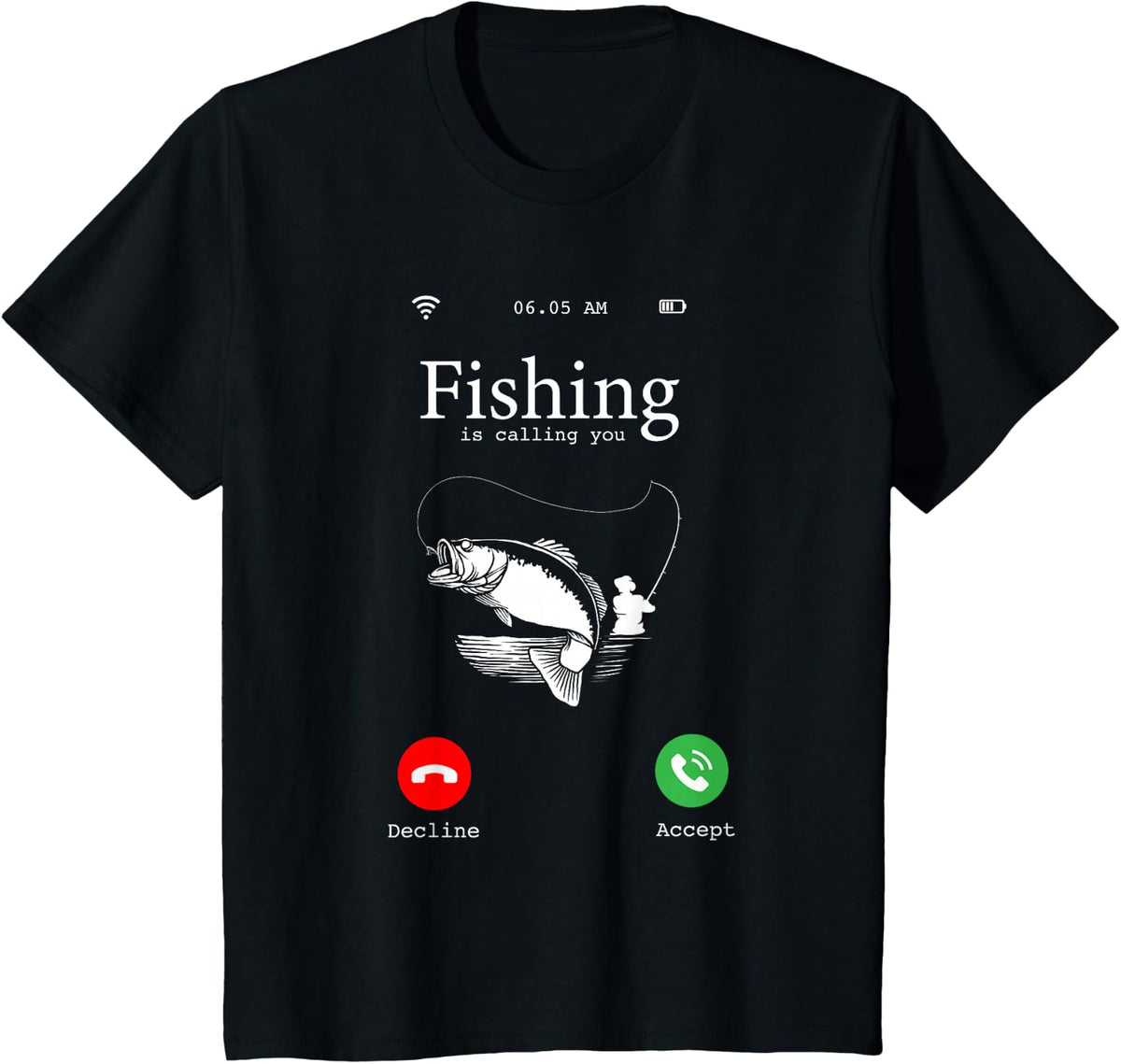 Hilarious Fishing Lovers Gift - Fishing Is Calling You Joke T-Shirt - Black