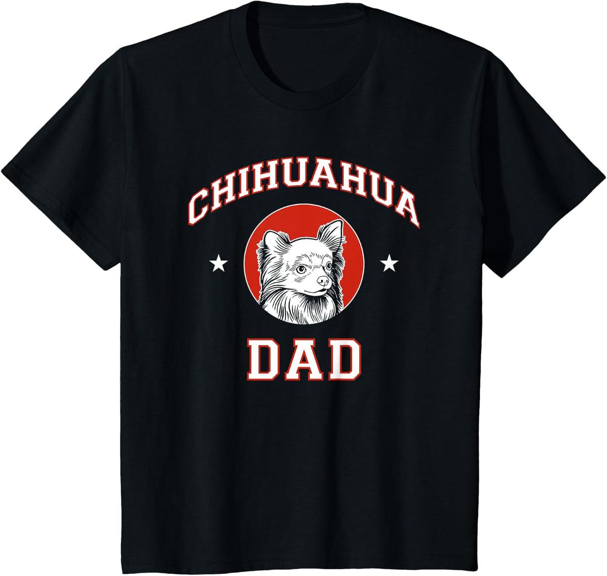 Long Haired Chihuahua Dad Dog Father T-Shirt - Black