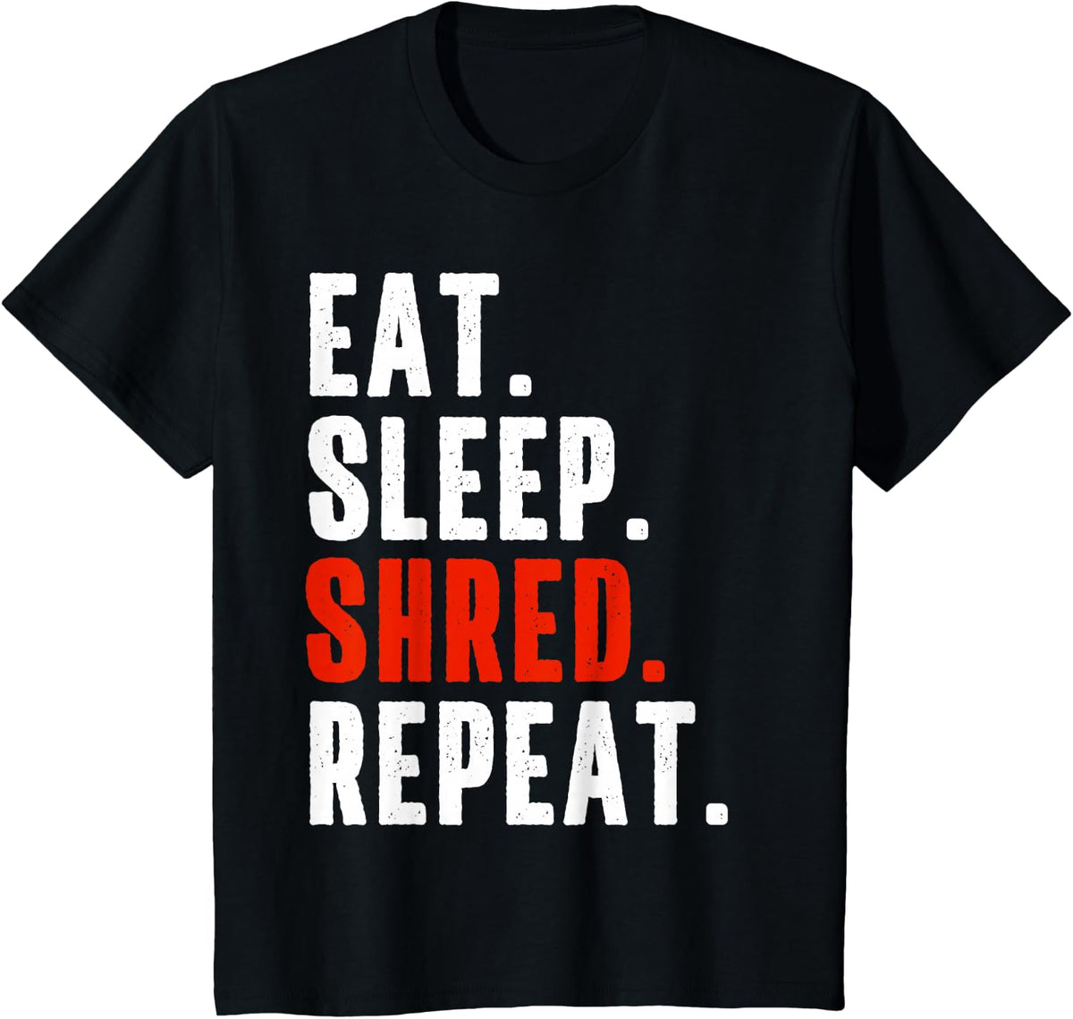 Eat Sleep Shred Funny Guitar Player Heavy Metal Music Quote T-Shirt - Black