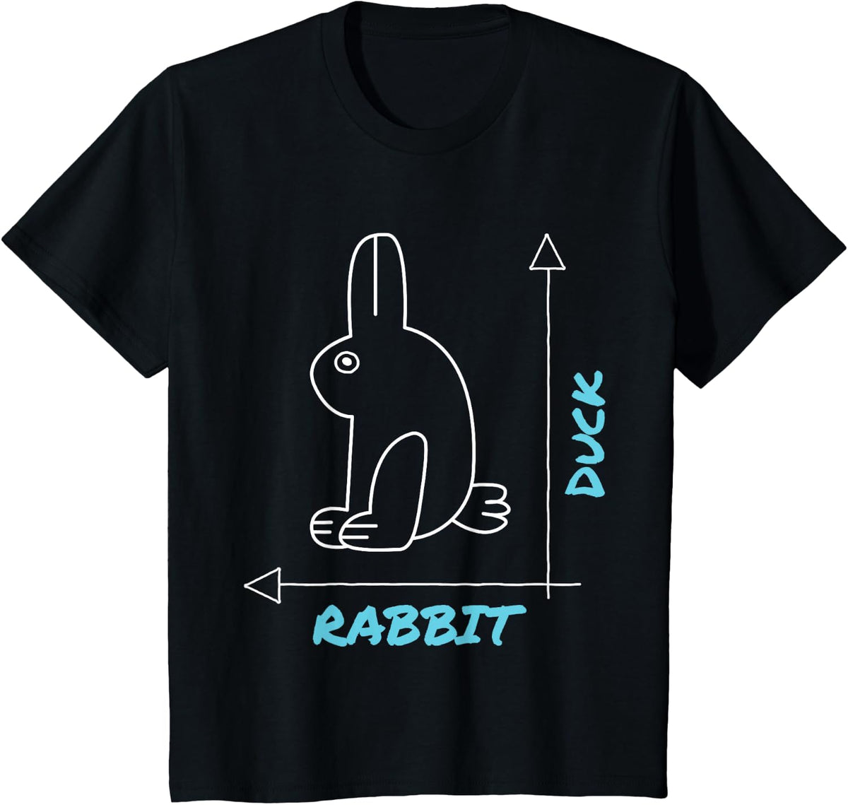 Funny Science Nerd Duck Rabbit Physics Math Geek Gift T-Shirt - Black