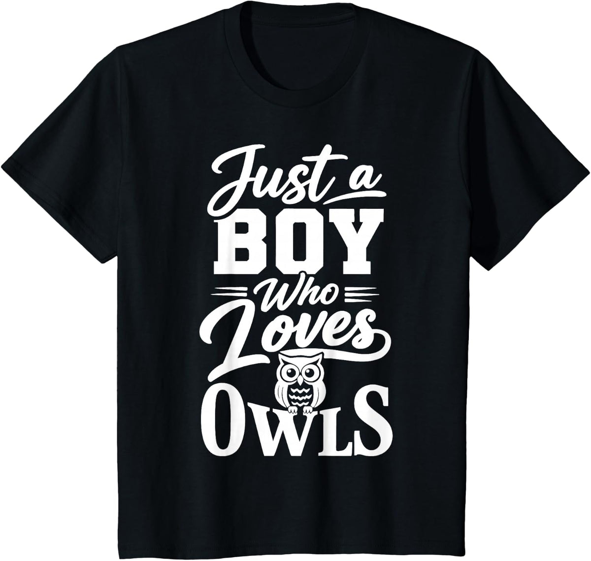 Boy Owl Lover Man Owls T-Shirt - Black
