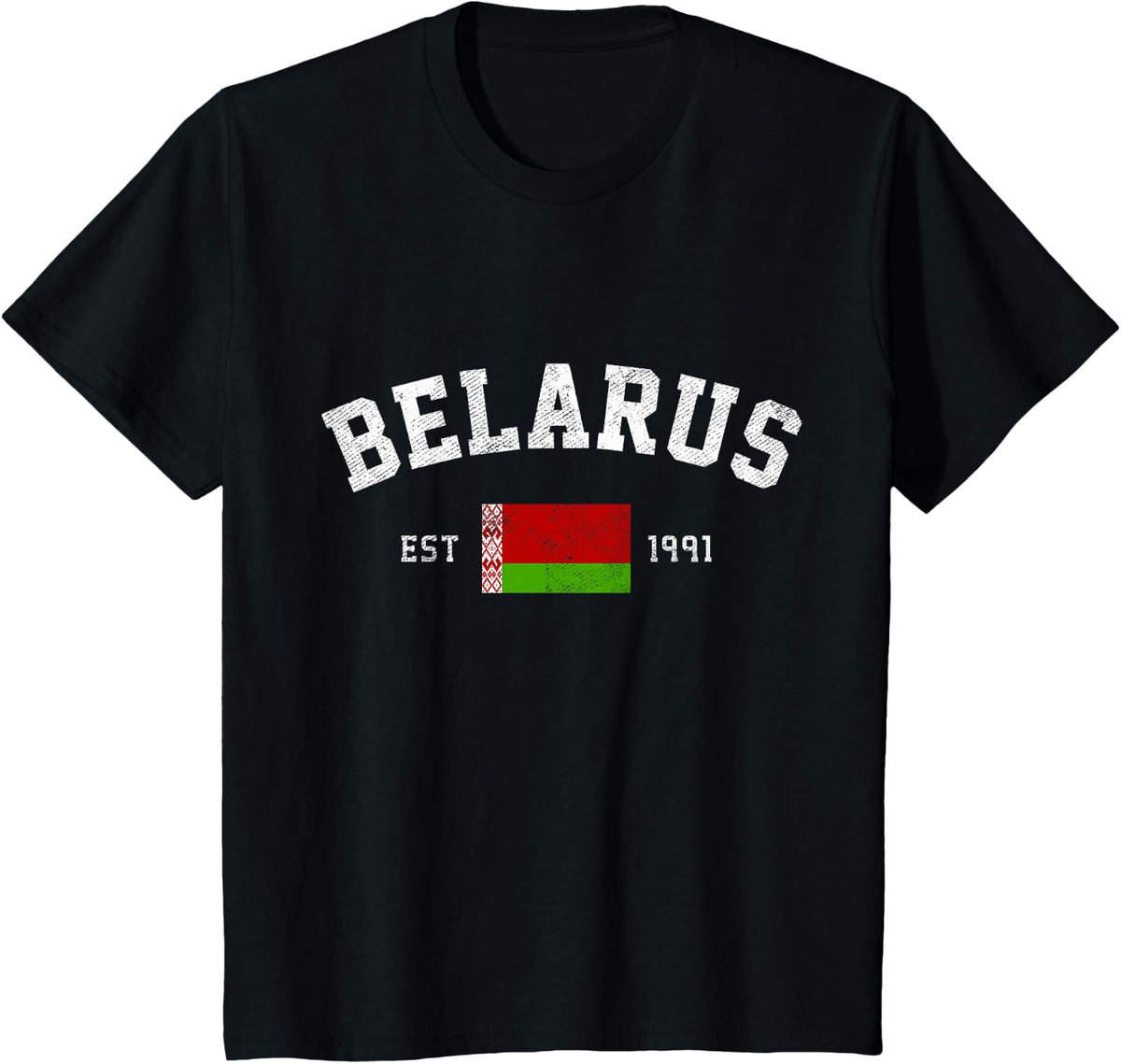 Belarus Est. 1991 Belarusian Flag Independence Day T-Shirt - Black
