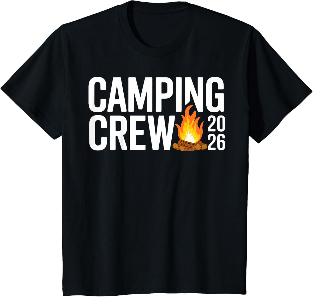 Family Camping Crew 2026 Outdoor Camper Group Matching T-Shirt - Black