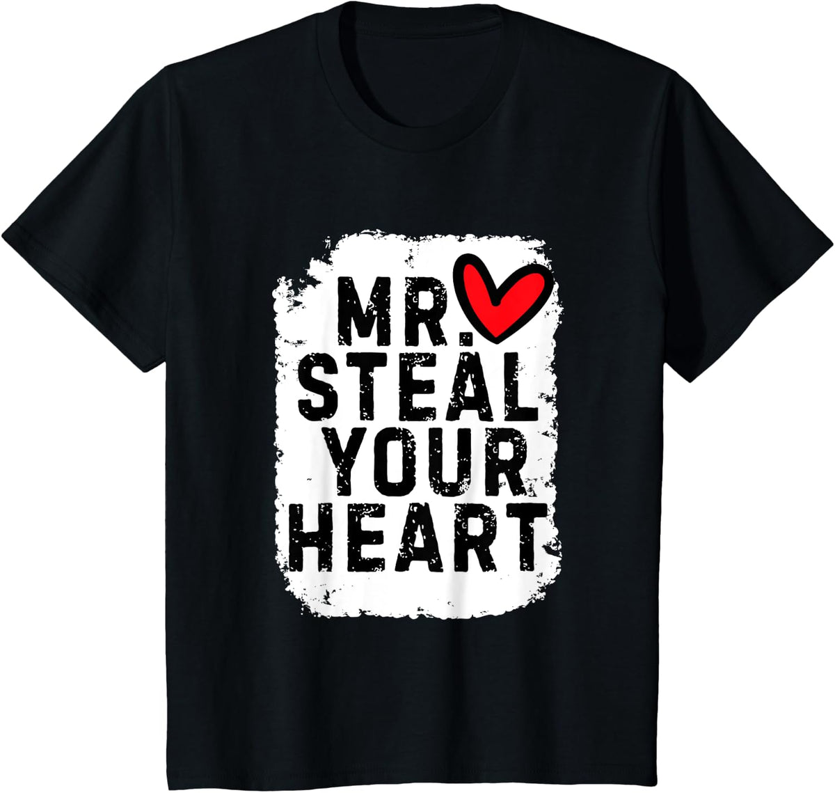 Mr Steal Your Heart For Boys Toddlers Valentine's Day kids T-Shirt - Black