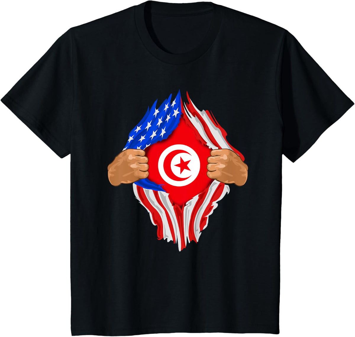 Tunisian Blood Inside Me | Tunisia Flag Gift T-Shirt - Black