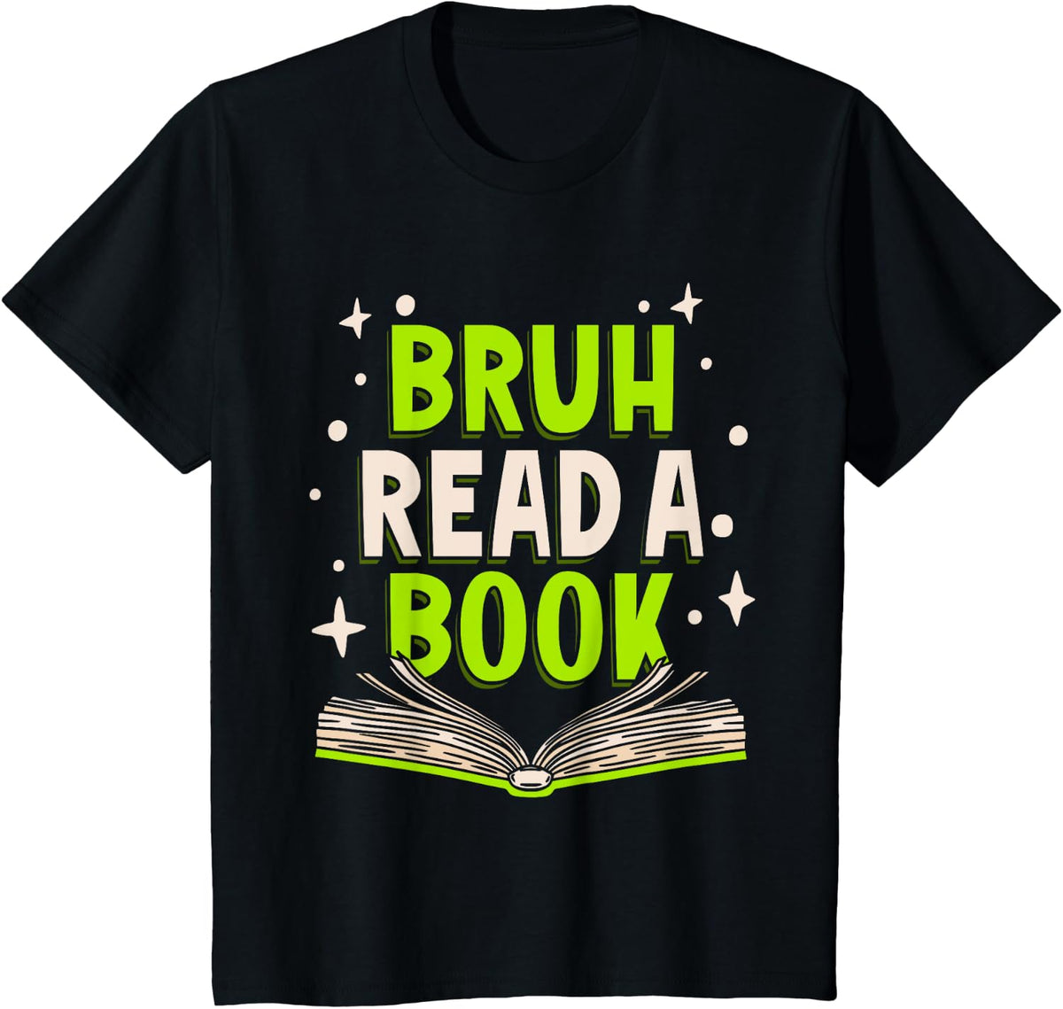 Funny Grammar English Teacher Bruh Read A Book T-Shirt - Black