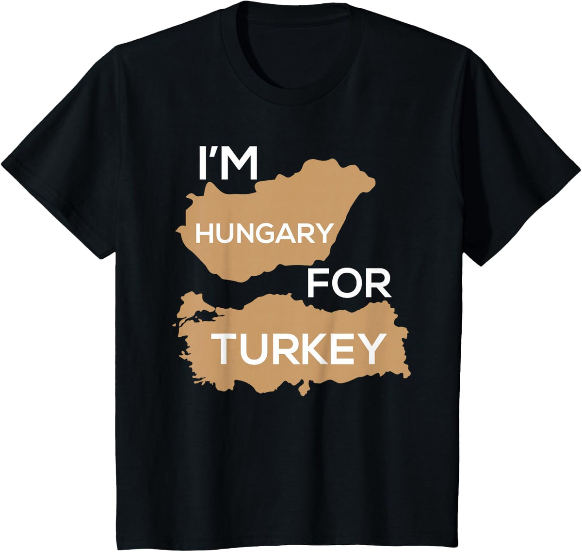 I'm Hungary For Turkey Funny Hungry Thanksgiving Holiday Pun T-Shirt - Black
