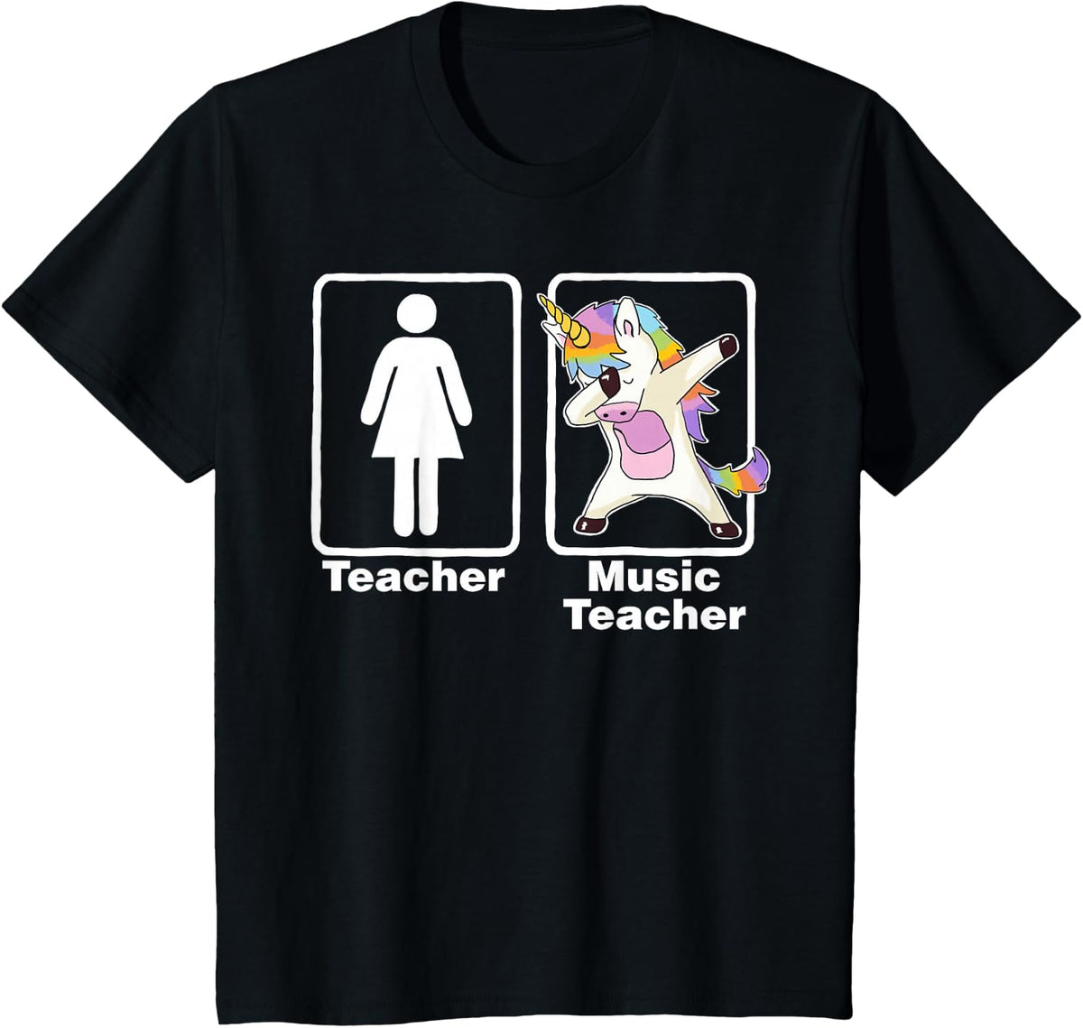 Funny Unicorn Music Teacher T-shirt Music Teacher Gifts T-Shirt - Black