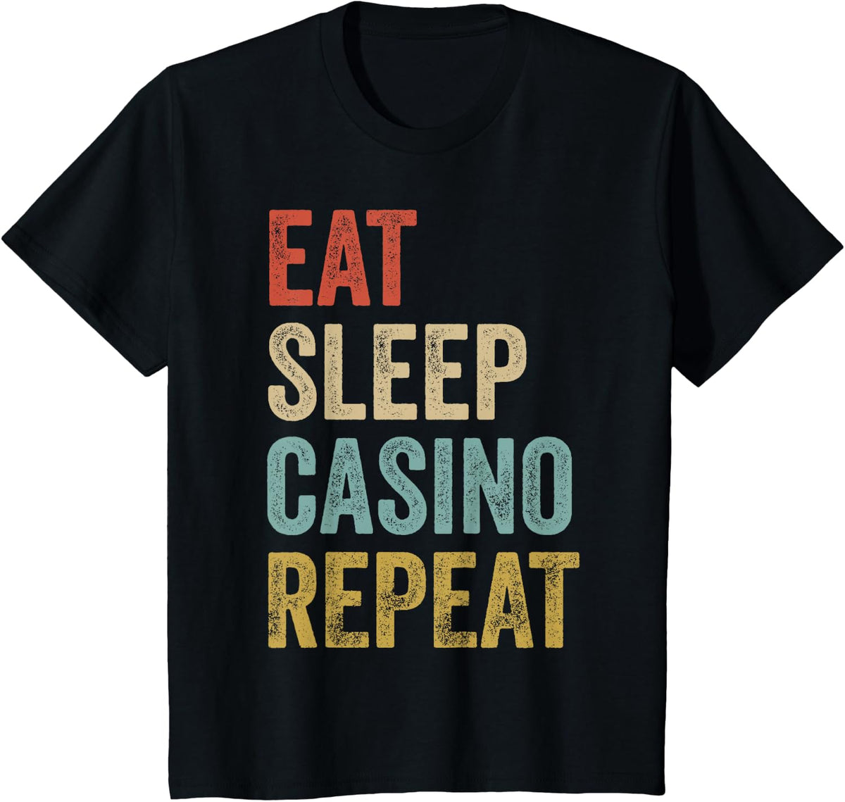 Eat Sleep Casino Repeat Game Library Player T-Shirt - Black