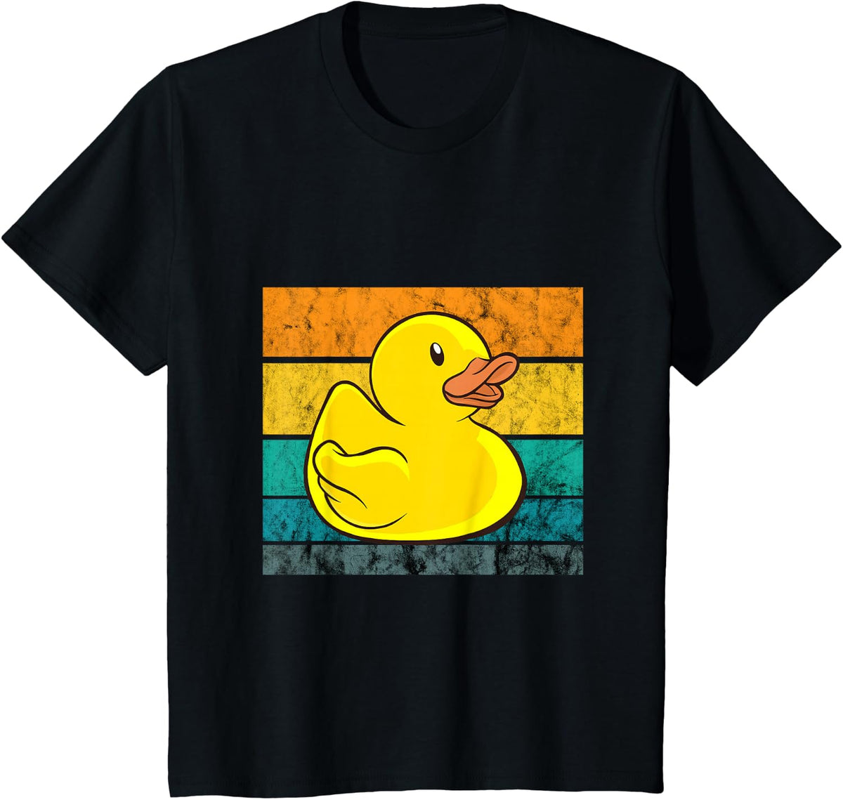 Rubber Duck Yellow Rubber Ducks Retro Vintage Duckling T-Shirt - Black