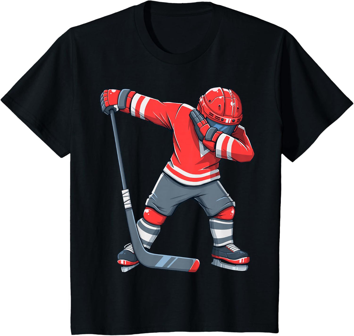 Funny Boy Kid Ice Hockey Dab Apparel Dabbing Player Youth T-Shirt - Black
