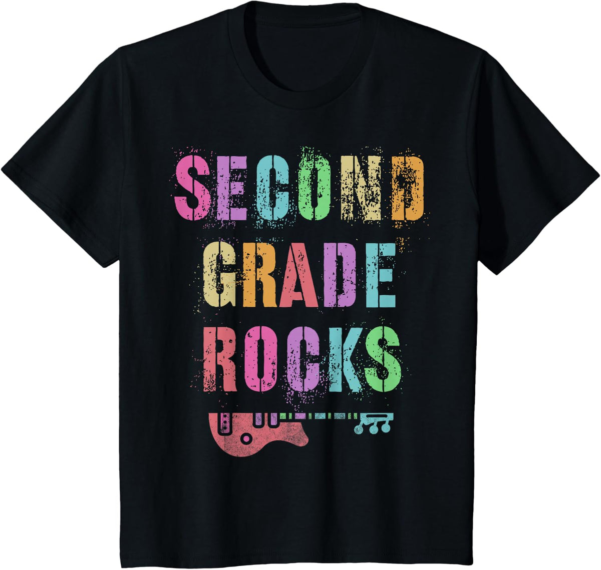 SECOND GRADE ROCKS Teacher Ready To Team 2nd Grader Rockstar T-Shirt - Black
