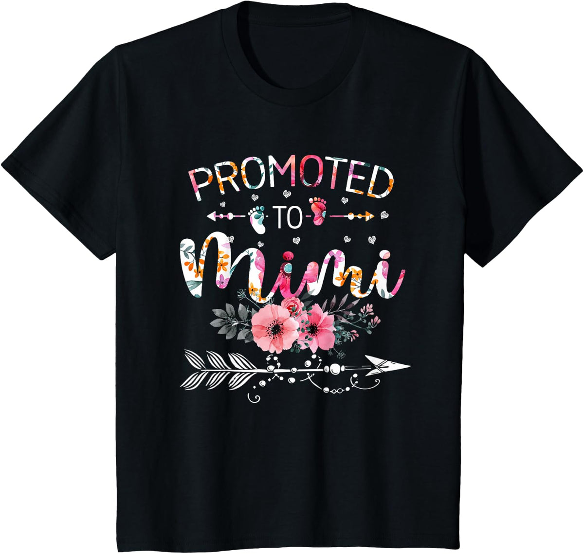 Promoted To Mimi Announcement Funny New Mimi Mothers Day T-Shirt - Black