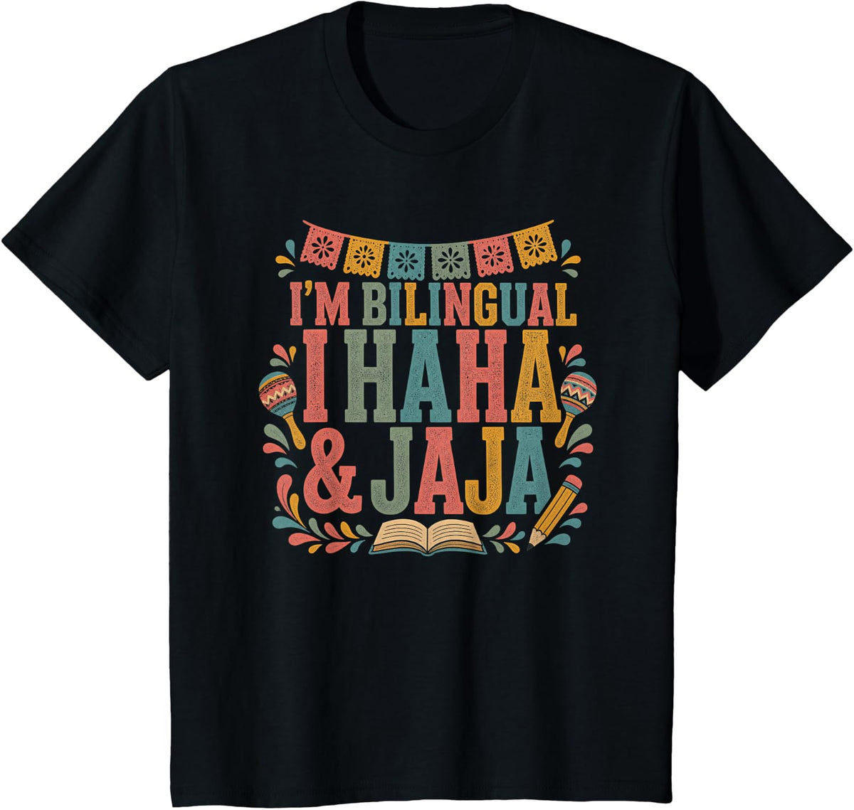 Spanish Teacher Hispanic Heritage Month Bilingual T-Shirt - Black