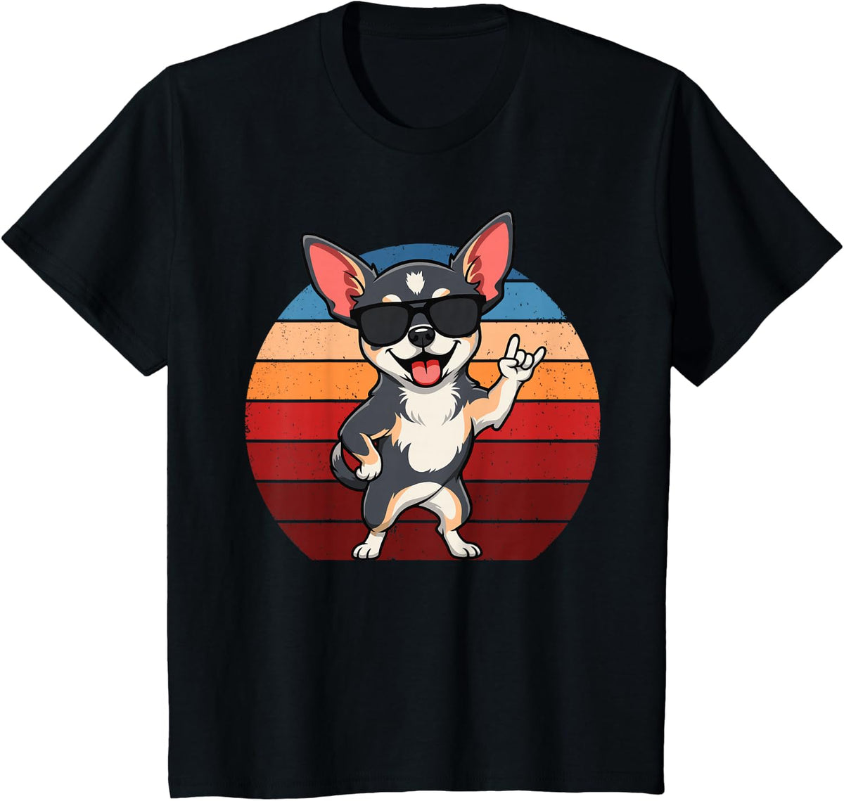 Funny Chihuahua T Shirts for Dog Lovers Retro Chihuahua Mom Dad Tees - Black