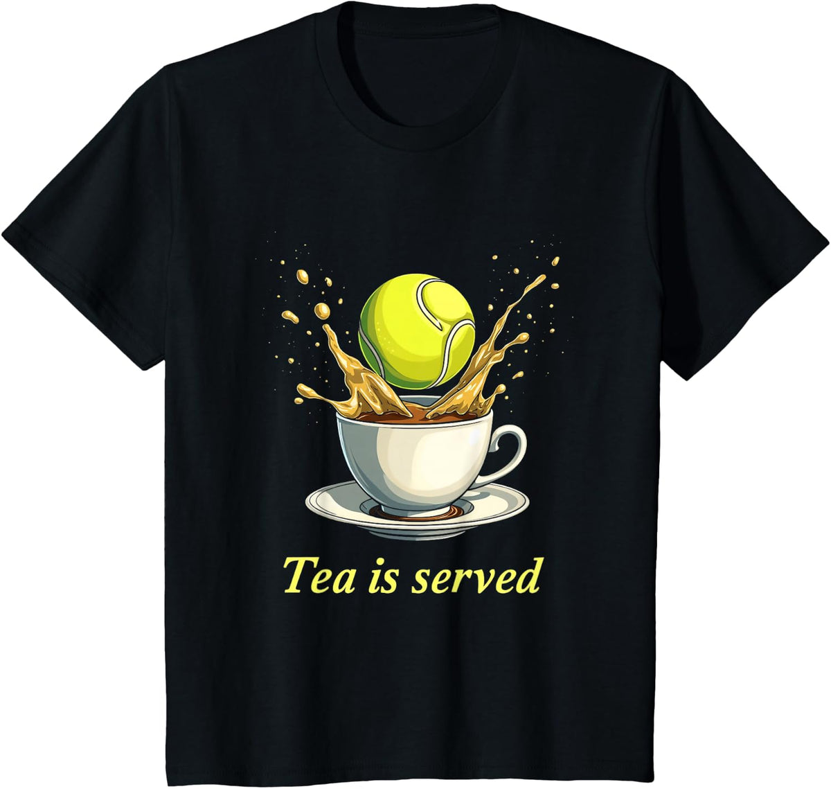Tea Is Served Tennis Humor T-Shirt - Black