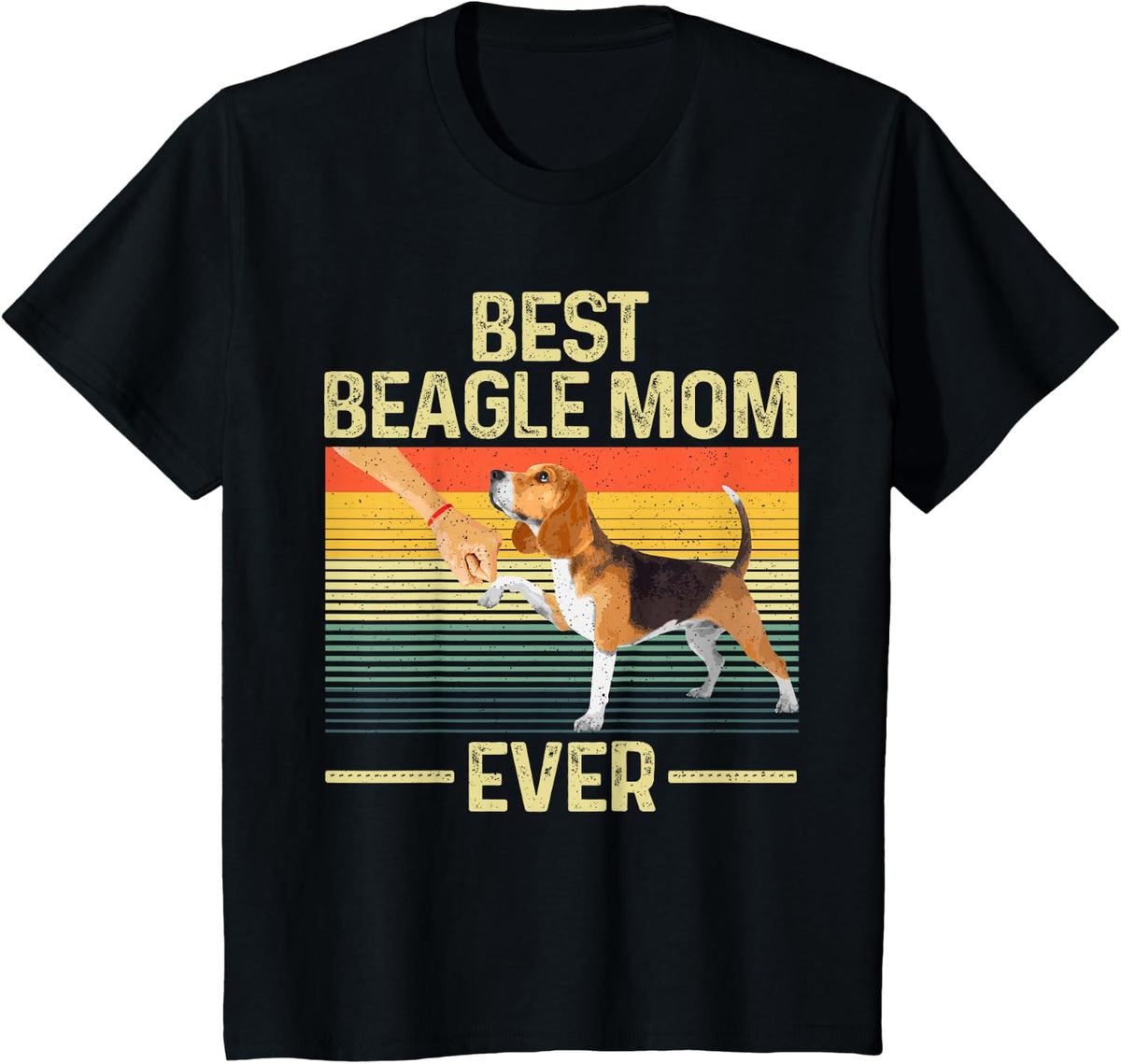 Best Beagle Mom Art For Women Mama Mother Beagle Dog Lovers T-Shirt - Black