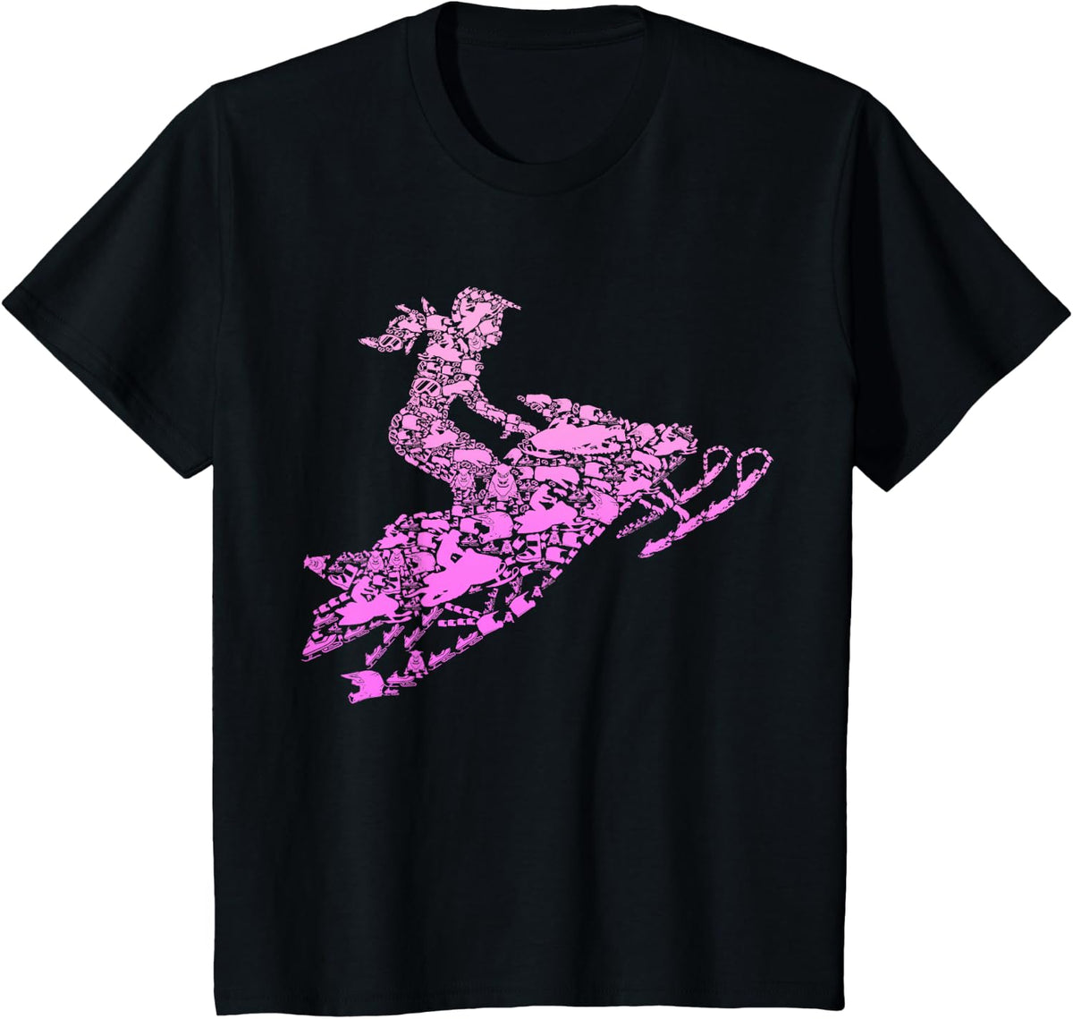 Snowmobile Snowcross Girls Kids Women T-Shirt - Black