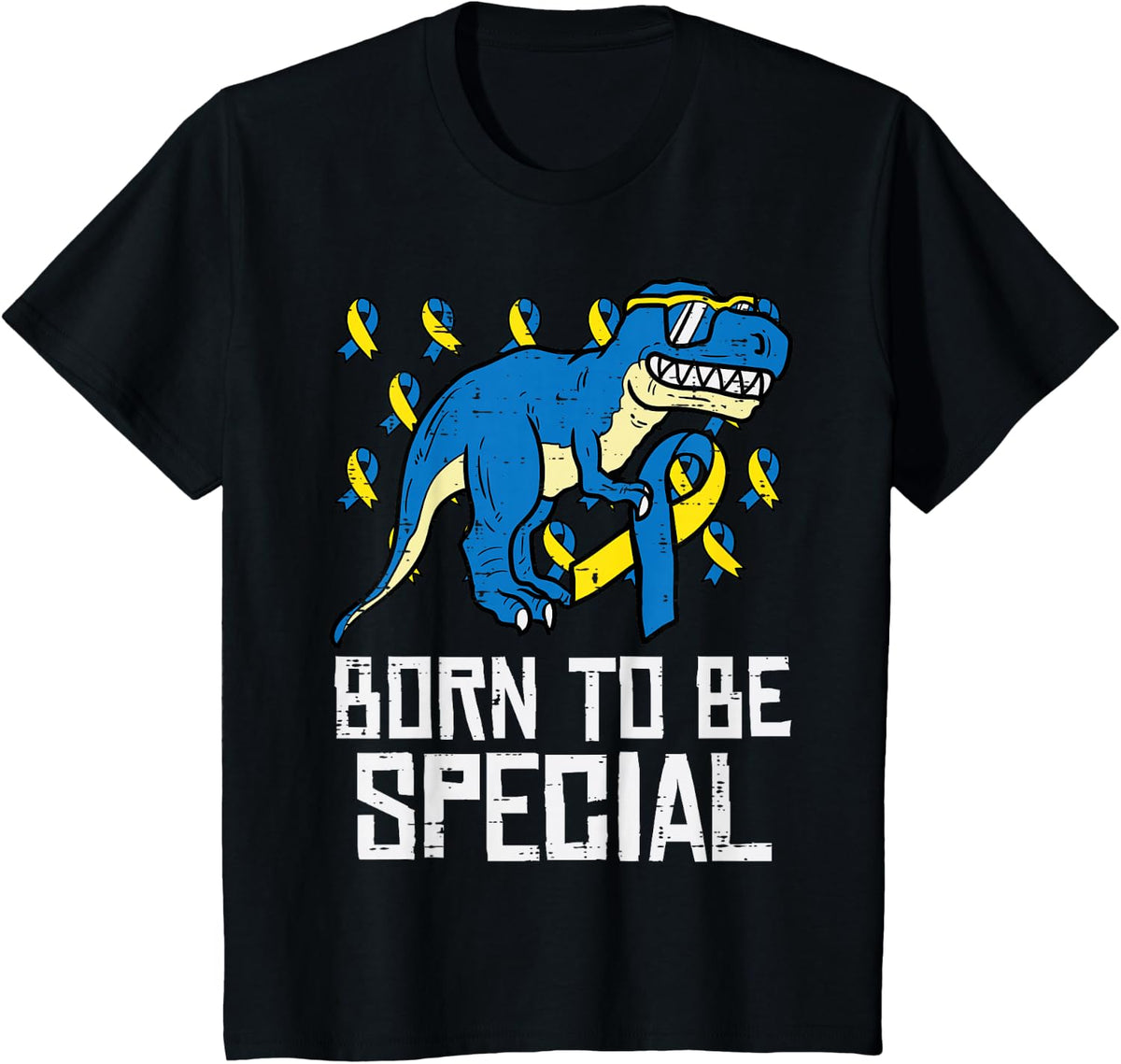 Down Syndrome Dino Born To Be Special Awareness Toddler Boys T-Shirt - Black