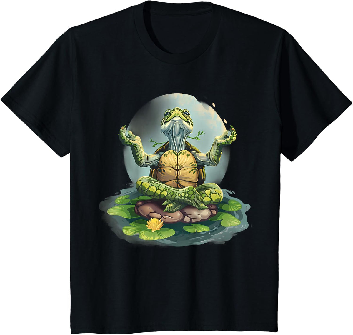 Meditation Turtle Zen Buddha Spirituality Buddhist Hindu T-Shirt - Black