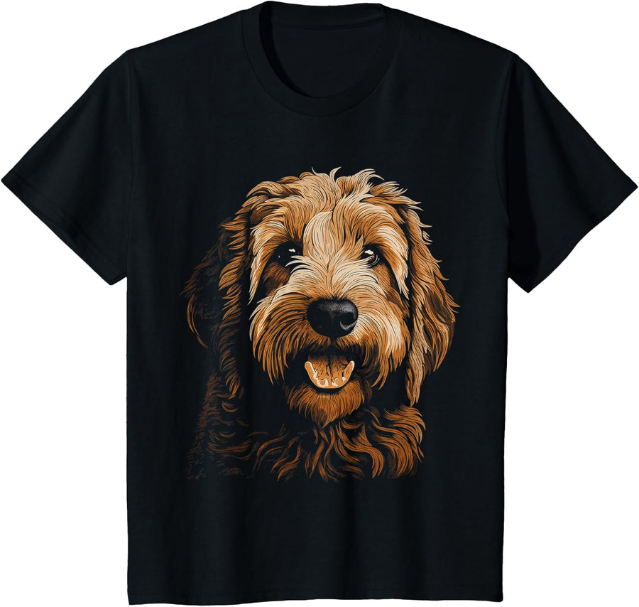 Labradoodle Motif Pet Artwork Dog Labradoodle T-Shirt - Black