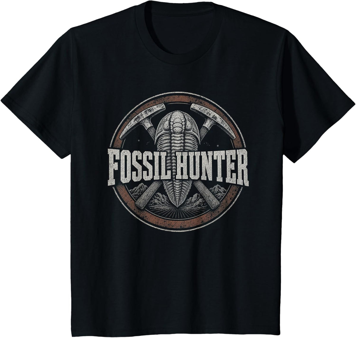 Fossil Hunter Trilobite Rock Hammers Vintage Design T-Shirt - Black