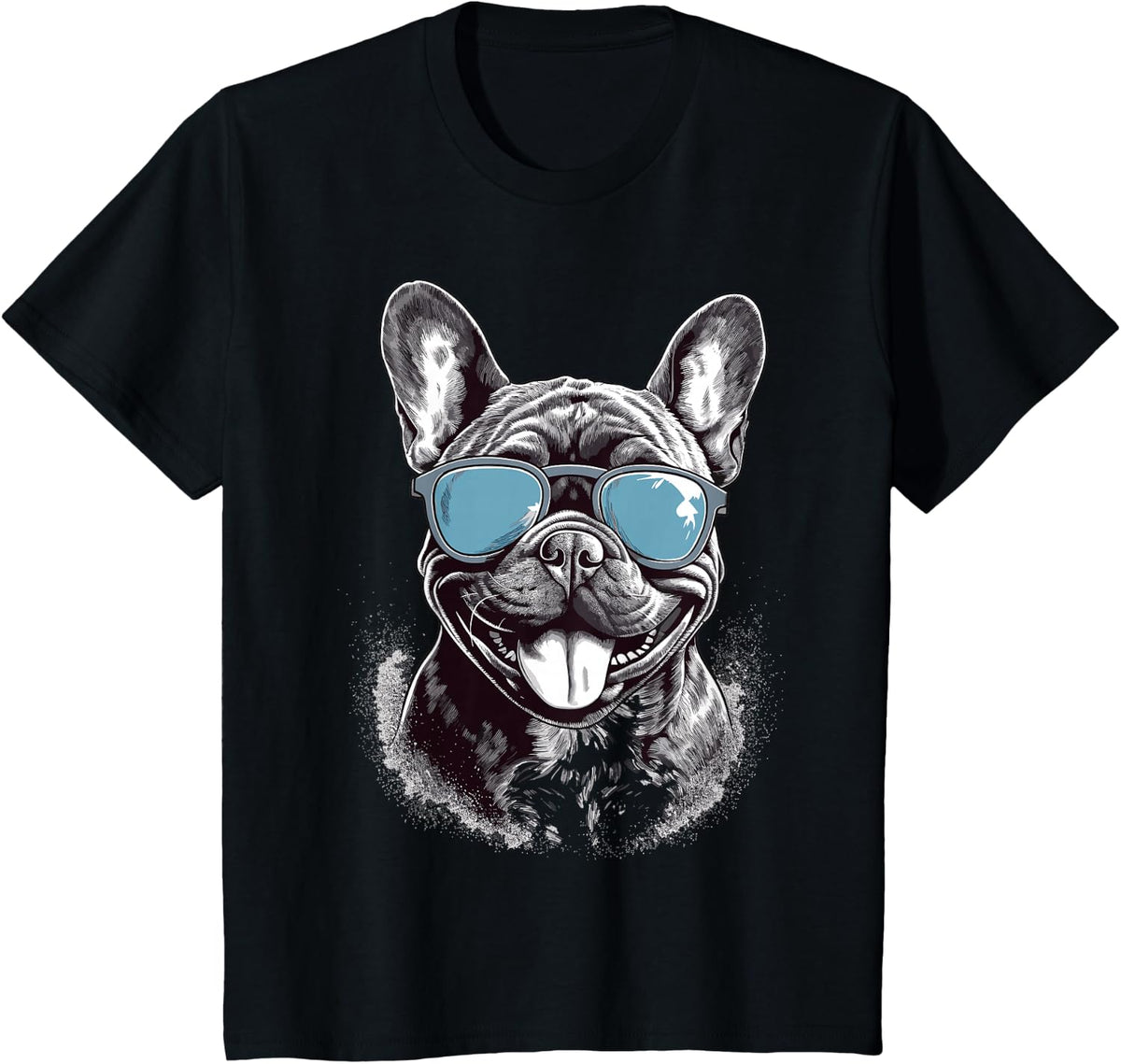 French Bulldog With Sunglasses T-Shirt - Black