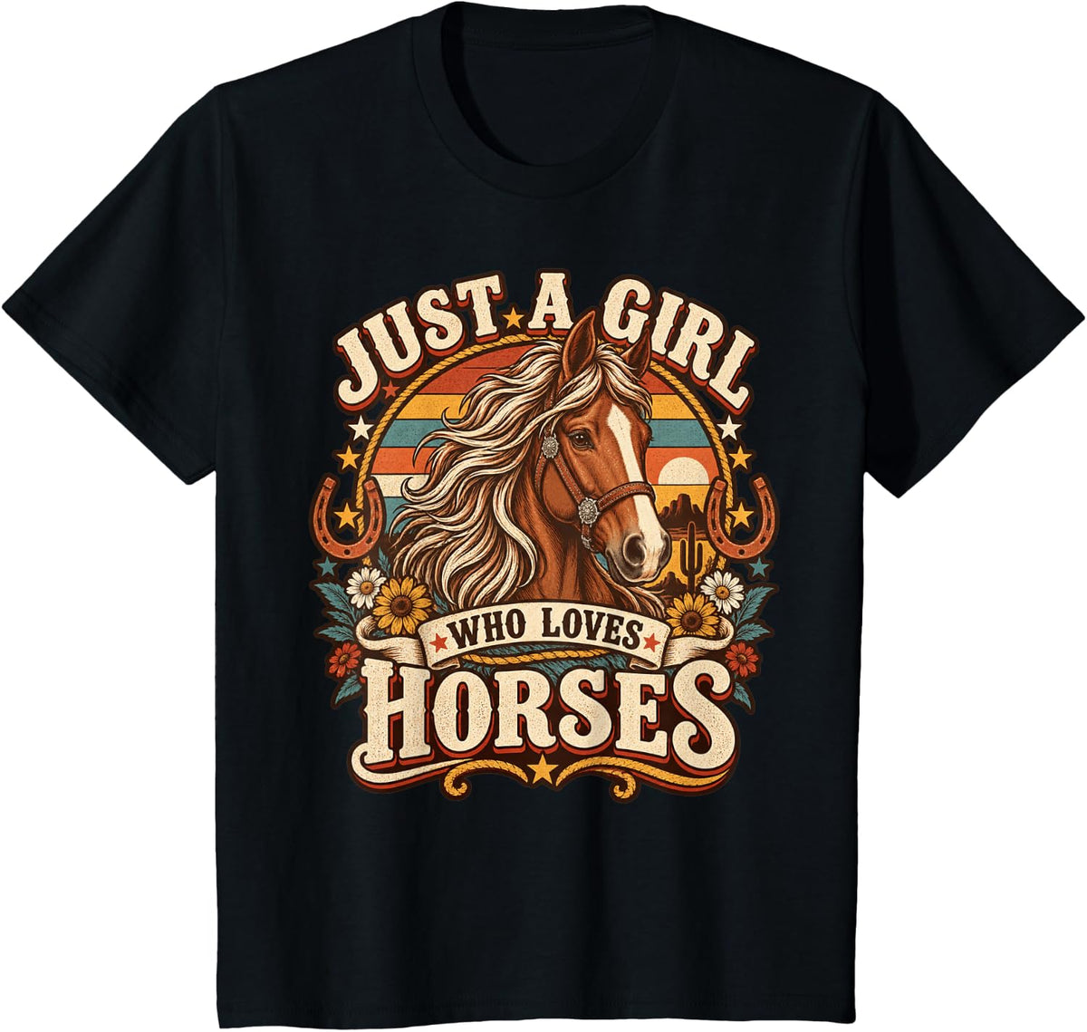 Horse Lover Western Equestrian Humor T-Shirt - Black