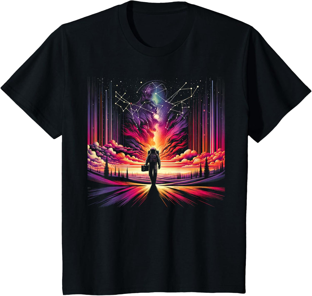 Constellation Astronaut | Men Women T-Shirt (S-6XL) T-Shirt - Black