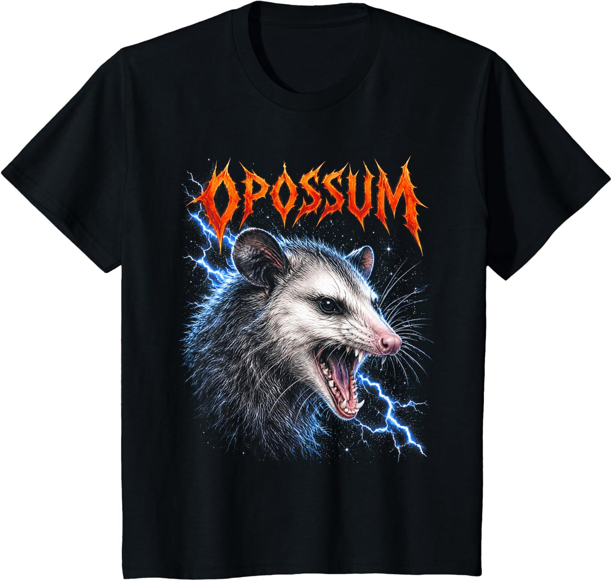 Opossum Metalhead Bootleg Possum Lover T-Shirt - Black