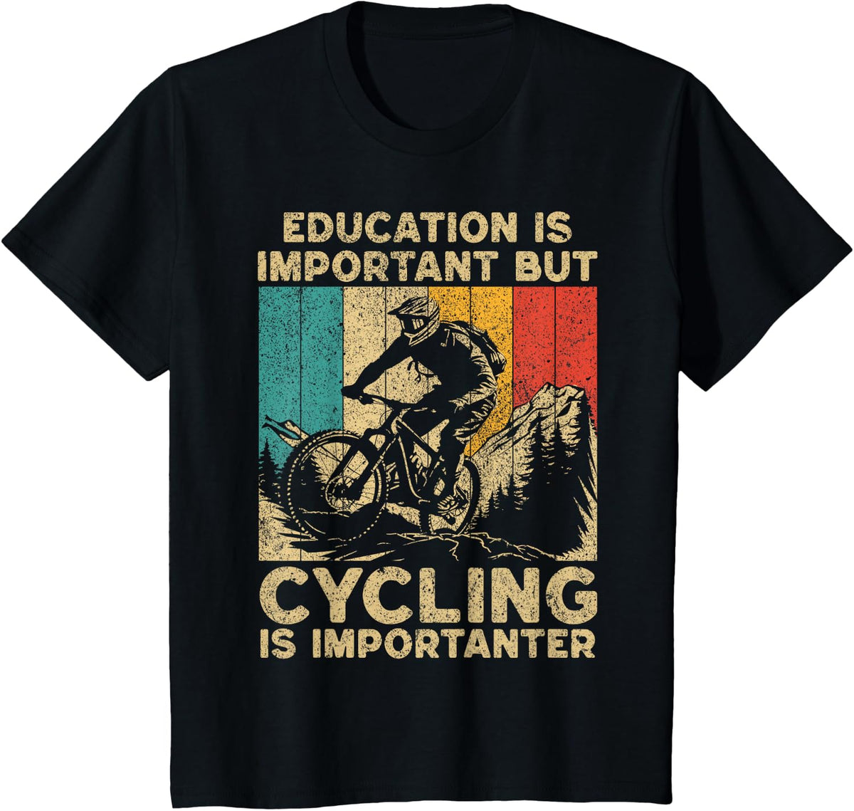 Education Is Important Cycling Is Importanter Cyclist T-Shirt - Black