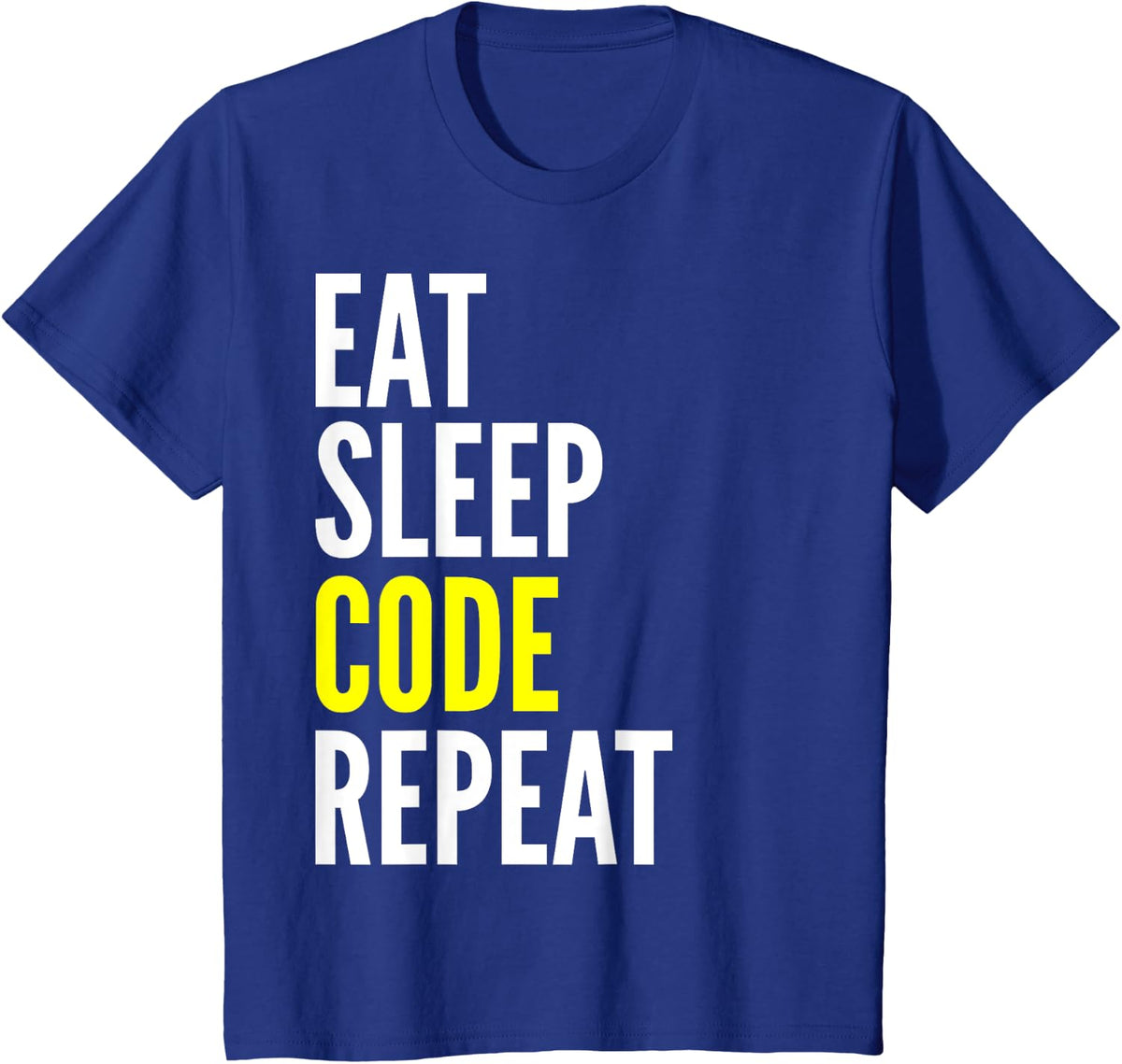 Coder Developer - Eat Sleep Code Repeat T-Shirt - Royal Blue