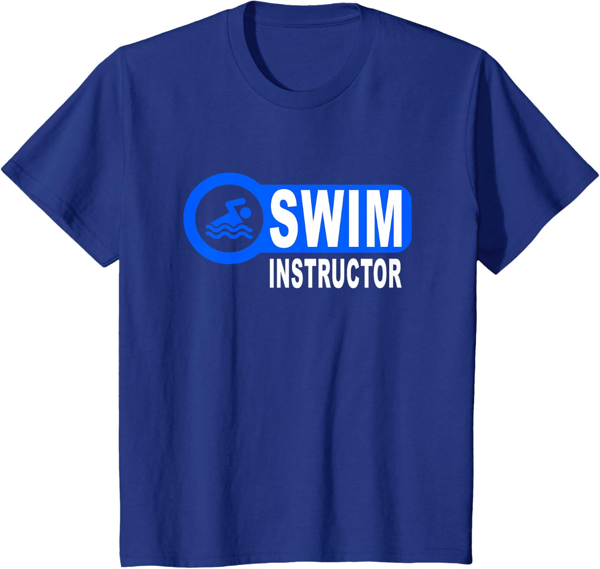 Swim Instructor Swimming Teacher Swimmer in Pool Graphic Art T-Shirt - Royal Blue