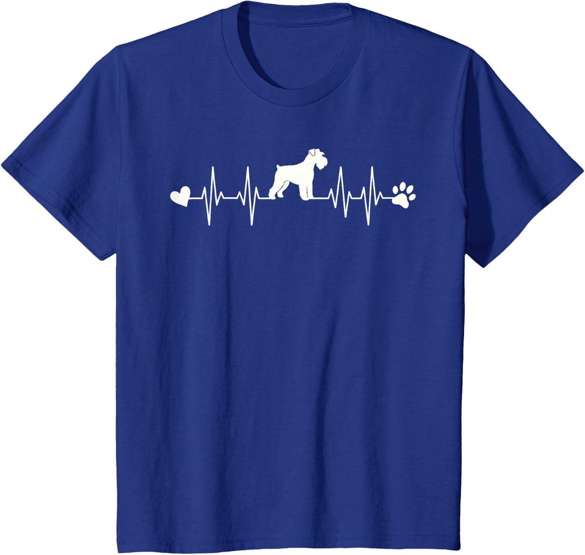 Miniature Schnauzer Dog Lover Heartbeat EKG Pet Dog Mom Dad T-Shirt - Royal Blue