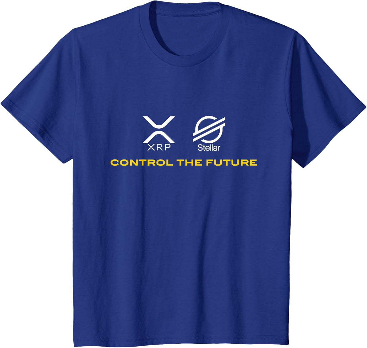 Cryptocurrency t-Shirt XRP XLM Coin Control The Future T-Shirt - Royal Blue