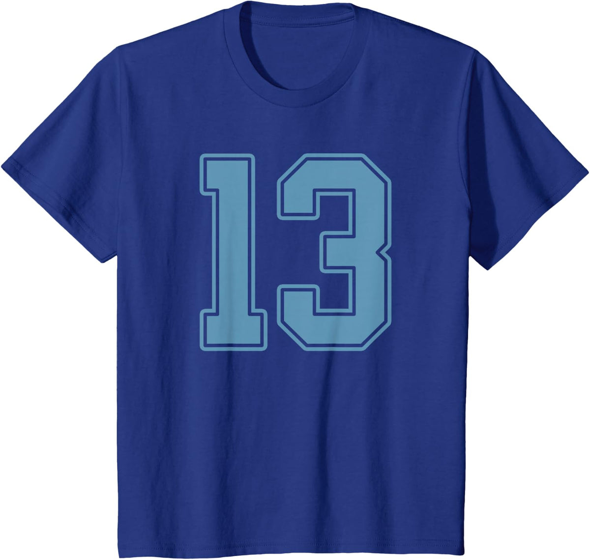 Light Blue Number 13 Jersey Player Uniform #13 T-Shirt - Royal Blue