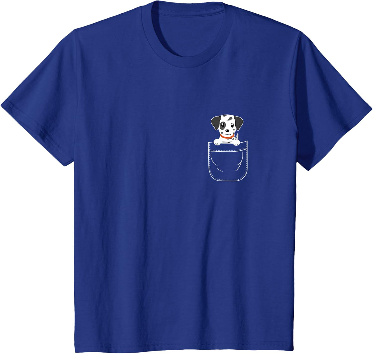 Cute Dalmatian Dog in Pocket T-Shirt - Royal Blue