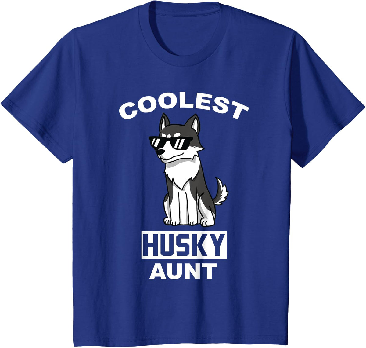 Coolest Husky Siberian Aunt Dog T-Shirt for Men Women Kids - Royal Blue